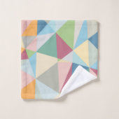 パステルカラフル抽象芸術幾何パターン バスタオルセット (ウォッシュタオル)