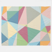 パステルカラフル抽象芸術幾何パターン フリースブランケット (正面(横))