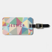 パステルカラフル抽象芸術幾何パターン ラゲッジタグ (正面横)