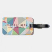 パステルカラフル抽象芸術幾何パターン ラゲッジタグ (裏面横)