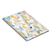 パステルカラフル抽象芸術羽毛パターン ノートブック (右側)