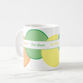 パステルカラフル春サークルあなたの名前 コーヒーマグカップ (正面左)