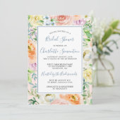 パステルカラフル春フラワーブライダルシャワーインビタ 招待状 (スタンド正面)