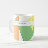 パステルカラフル春三角形あなたの名前 コーヒーマグカップ (正面左)