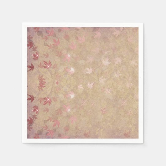 パステルカラフル葉 スタンダードカクテルナプキン (正面)