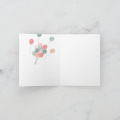 パステルカラフル誕生日パーティバルーンモダン カード (内部)