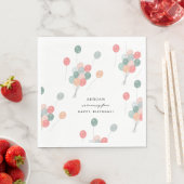 パステルカラフル誕生日パーティバルーンモダン スタンダードランチョンナプキン (インサイチュ)