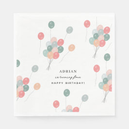 パステルカラフル誕生日パーティバルーンモダン スタンダードランチョンナプキン