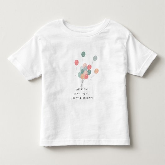 パステルカラフル誕生日パーティバルーンモダン トドラーTシャツ (正面)