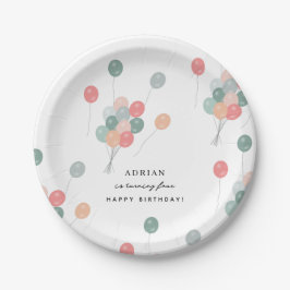 パステルカラフル誕生日パーティバルーンモダン ペーパープレート