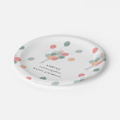 パステルカラフル誕生日パーティバルーンモダン ペーパープレート (アングル)