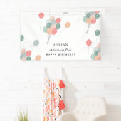 パステルカラフル誕生日パーティバルーンモダン 横断幕 (インサイチュ)