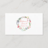 パステルカラフル野の花の牧草地結婚リース プレイスカード (裏面)