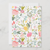 パステルカラフル野の花の牧草地結婚リース 招待状 (裏面)