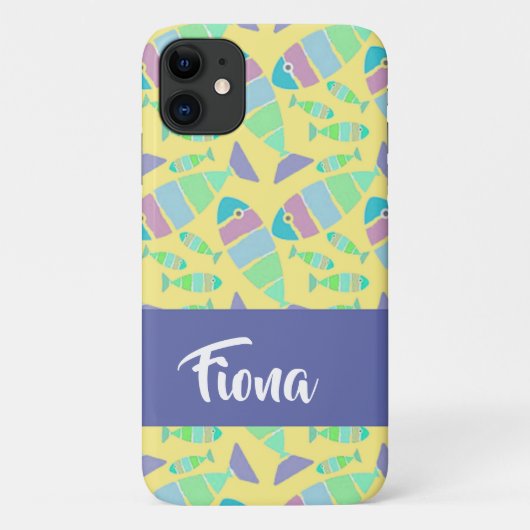 パステルカラフル魚の黄色 Case-Mate iPhoneケース (裏面)