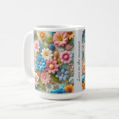 パステルカラフル3D感じフローラ コーヒーマグカップ (正面左)