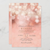 パステルカラフル《写真》ぼけ味トゥリンリンライト赤面ピンク 招待状 (正面/裏面)