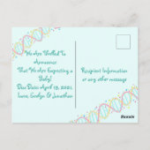 パステルカラフルDNA我々はベビーを期待 ポストカード (裏面)