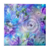 パステルカラーお洒落抽象芸術ブルーパープルグリーン タイル (正面)