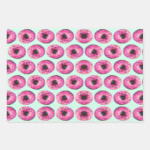 パステルカラーかわいいグルメスイートドーナツマカロン ラッピングペーパーシート (正面2)