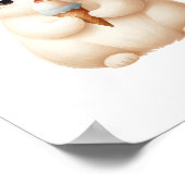 パステルカラーが可愛い丸っこい子猫とアイスコーン ポスター (角)