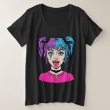 パステルカラーが可愛い女の子 カートゥーンTシャツ
