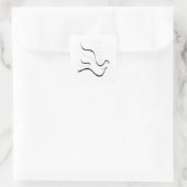 パステルカラーで様式化された鳩 スクエアシール (バッグ)