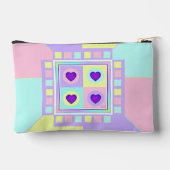 パステルカラーとパープルハート打ち アクセサリーポーチ (裏面)