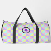 パステルカラーとパープルハート打ち ダッフルバッグ (正面)