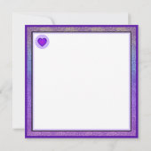 パステルカラーと紫の鼓動するハートのブランクカード (裏面)