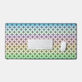 パステルカラーにエレガントなダイヤモンド幾何学模様 デスクマット (キーボード&マウス)
