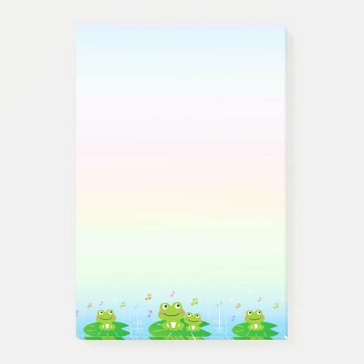 パステルカラーに癒される小さなカエルたち ポストイット (正面)