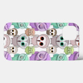 パステルカラーのかわいいフクロウ Case-Mate iPhoneケース (裏面 (横))