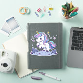 パステルカラーのかわいいユニコーン シール (iPadカバー)