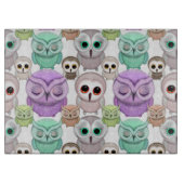 パステルカラーのかわいい小さなフクロウ カッティングボード (正面)