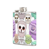 パステルカラーのかわいい小さなフクロウ フラスク (左)