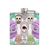 パステルカラーのかわいい小さなフクロウ フラスク (裏面)