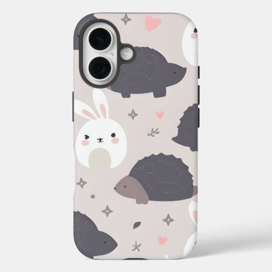 パステルカラーのかわいい幾何学動物 Case-Mate iPhoneケース (裏面)