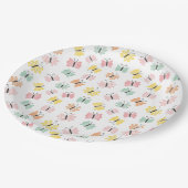 パステルカラーのかわいい蝶 ペーパープレート (アングル)