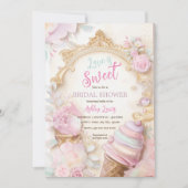 パステルカラーのアイスクリームコーン ウェディングアイスクリーム 招待状 (正面)