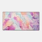 パステルカラーのアルコールインクのパタパーソナライズされたーン デスクマット (正面)