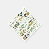 パステルカラーのアーストーン調の葉 スタンダードカクテルナプキン (角)