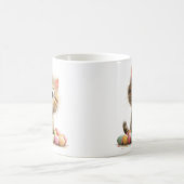 パステルカラーのイースターエッグと可愛い仔猫のマグカップ コーヒーマグカップ (中央)