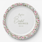 パステルカラーのウェディングシャワーパーティーのための紙皿 ペーパープレート (正面)