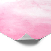 パステルカラーのウサギのサプライズ ピンクハート ポスター (角)