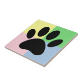 パステルカラーのオーダーメイド犬の足跡プリント タイル (側面)