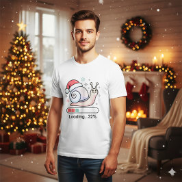 パステルカラーのカタツムリのクリスマス・ローディング・デザイン Tシャツ