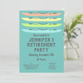 パステルカラーのカヤック カヤッキングをテーマにしたパーティー 招待状 (スタンド正面)