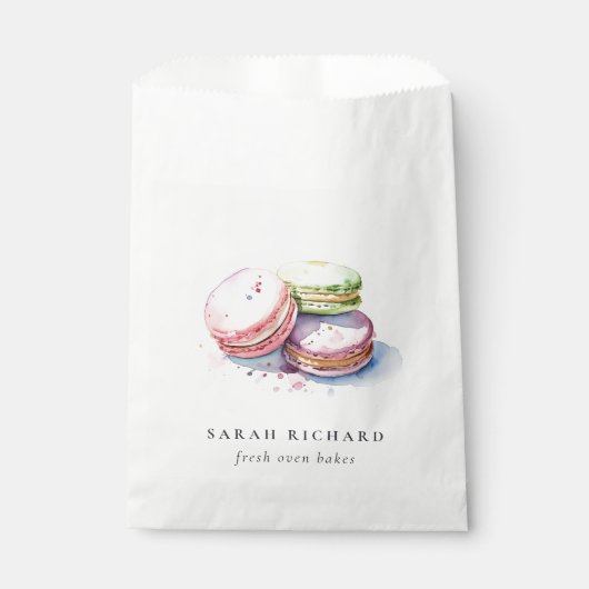 パステルカラーのカラフルな水彩画風フランス風マカロン専門店 フェイバーバッグ (正面)