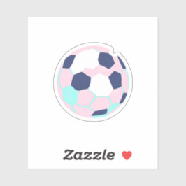 パステルカラーのカラフルサッカーボール シール